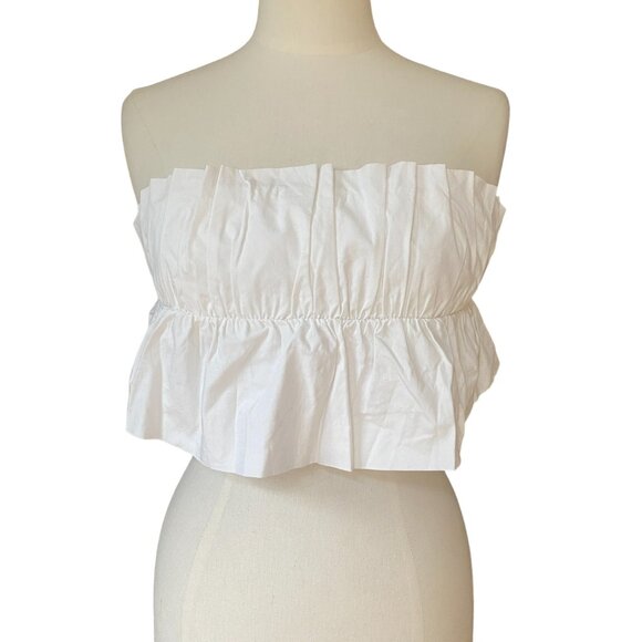 Cloud Ten Ruffle Strapless Top Crop Festival Boho Coastal Fairycore Coachella-S - Picture 2 of 10